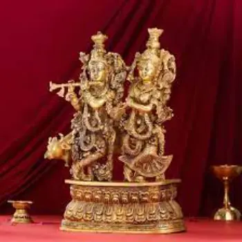 Brass Radha Krishna Statue 